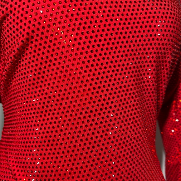 Sergio Hudson Women's Red Crystal-Embellished Open-Back Gown Dress - Picture 6 of 9